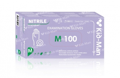 Pirštinės nitrilo be talko 100 vnt M dydis